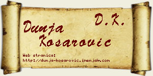 Dunja Košarović vizit kartica